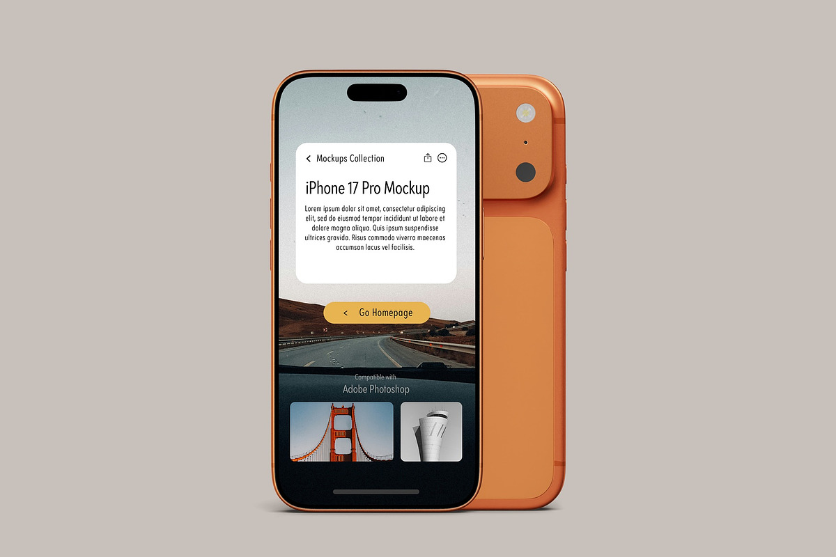 iPhone 17 Pro Mockups, an iPhone Mockup by Tahtagraphic (Photo 2 of 14)