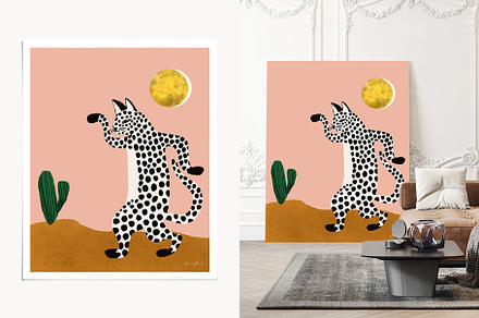 Jazzy Wild Cat Art Printable