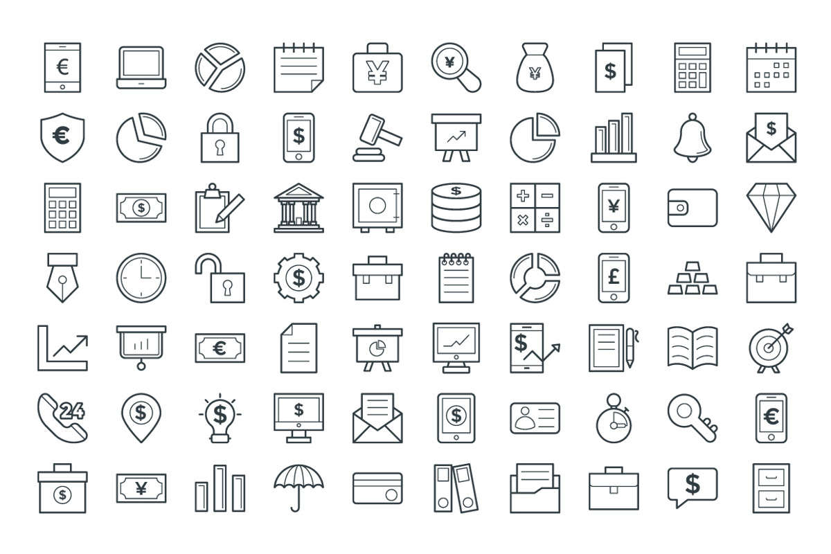 125 Finance Vector Icons, an Outline Icon by Vectors Market (Photo 2 of 3)