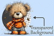 Whimsical Honey Bear Clipart Bundle, a Seasonal Illustration by Canvas Craft (Thumbnail 2 of 10)