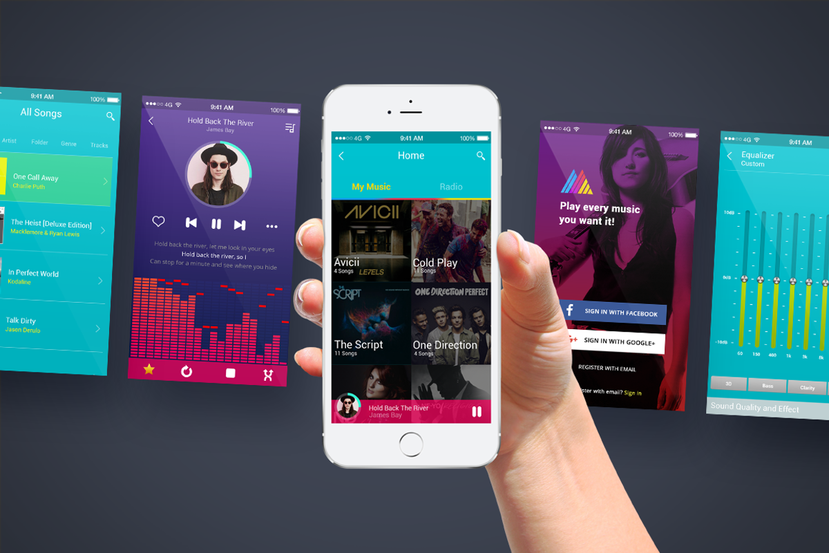 Musictris (Music App Ui), an UI Kit Template by Rebound  (Photo 1 of 5)