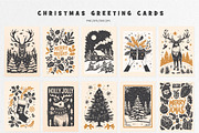 Vintage Linocut Christmas Kit, a Seasonal Illustration by DariSmartArt (Thumbnail 6 of 18)