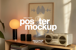 DIN A Leaning Frame Mockup (PSD)