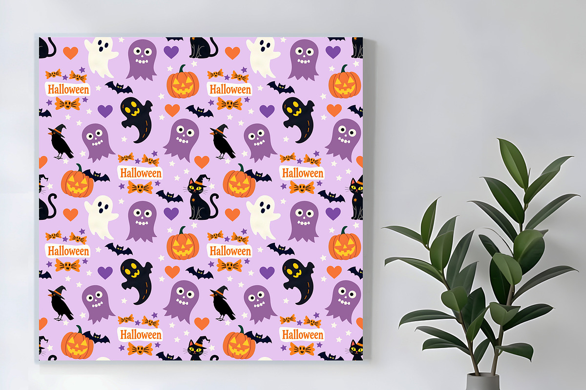 Halloween Gathering Seamless Pattern, a Pattern Graphic by Sharon Schwalbe (Photo 5 of 6)