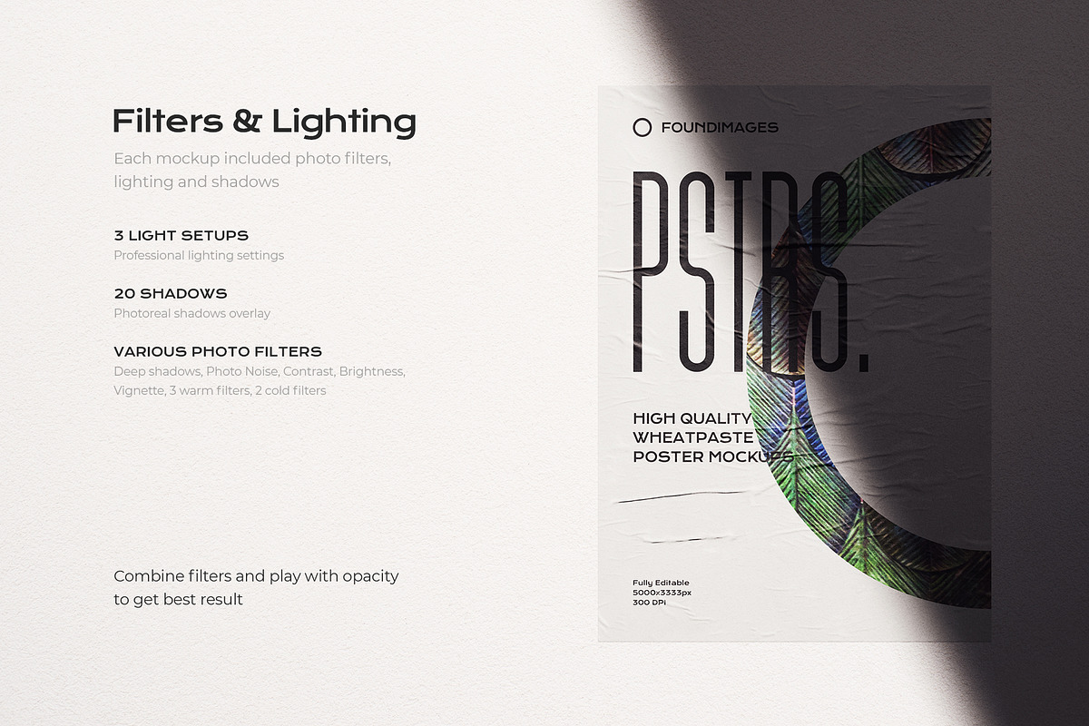 50 poster mockup bundle glued paper, an Advertising Mockup by FoundImages (Photo 4 of 55)