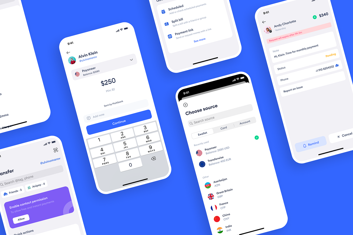 Fintech & Banking Mobile App UI kit, an App Template by ulvinomarov (Photo 2 of 3)