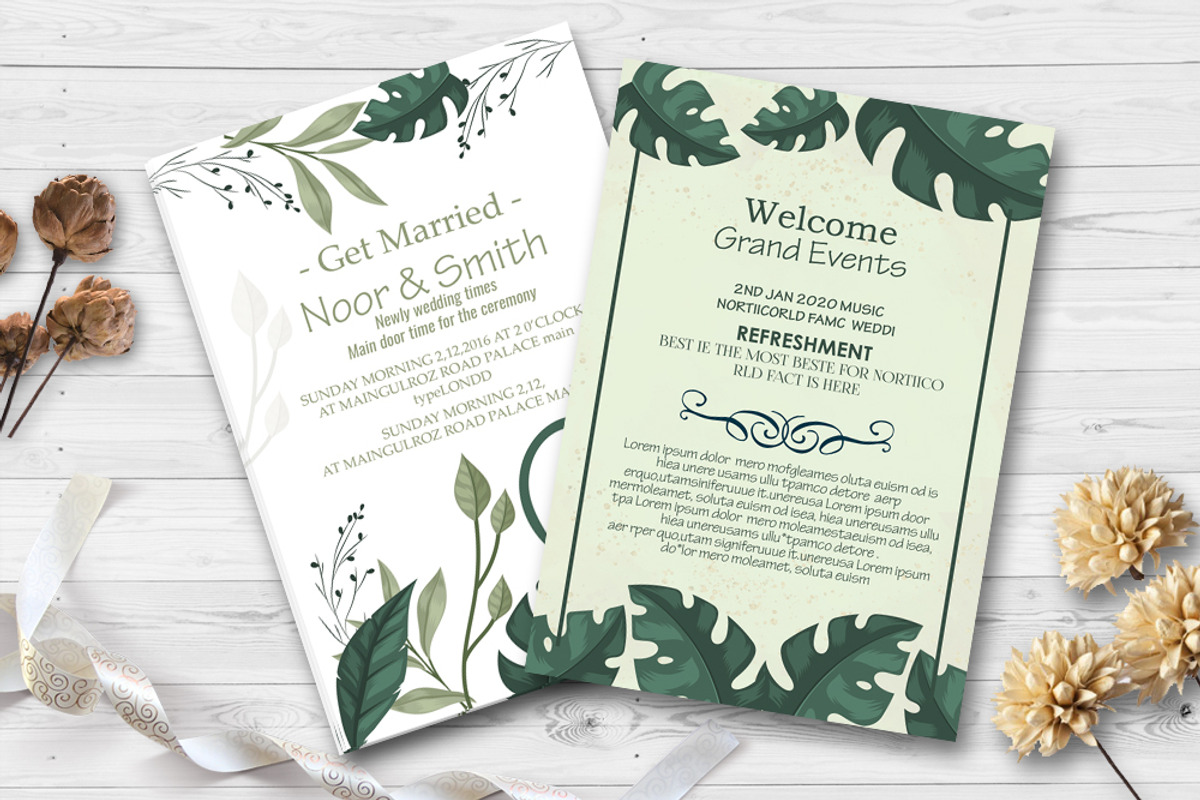Double Sided Wedding Card, an Invitation Template by Business Flyers (Photo 1 of 2)