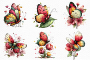 Whimsical Spring Butterfly Clipart, an Illustration by Craft Nest (Thumbnail 6 of 11)