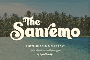Sanremo, a Sans Serif Font by Larin Type Co.