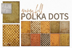 Grungy Fall Polka Dots, a Decorative Illustration by rileyBgraphics