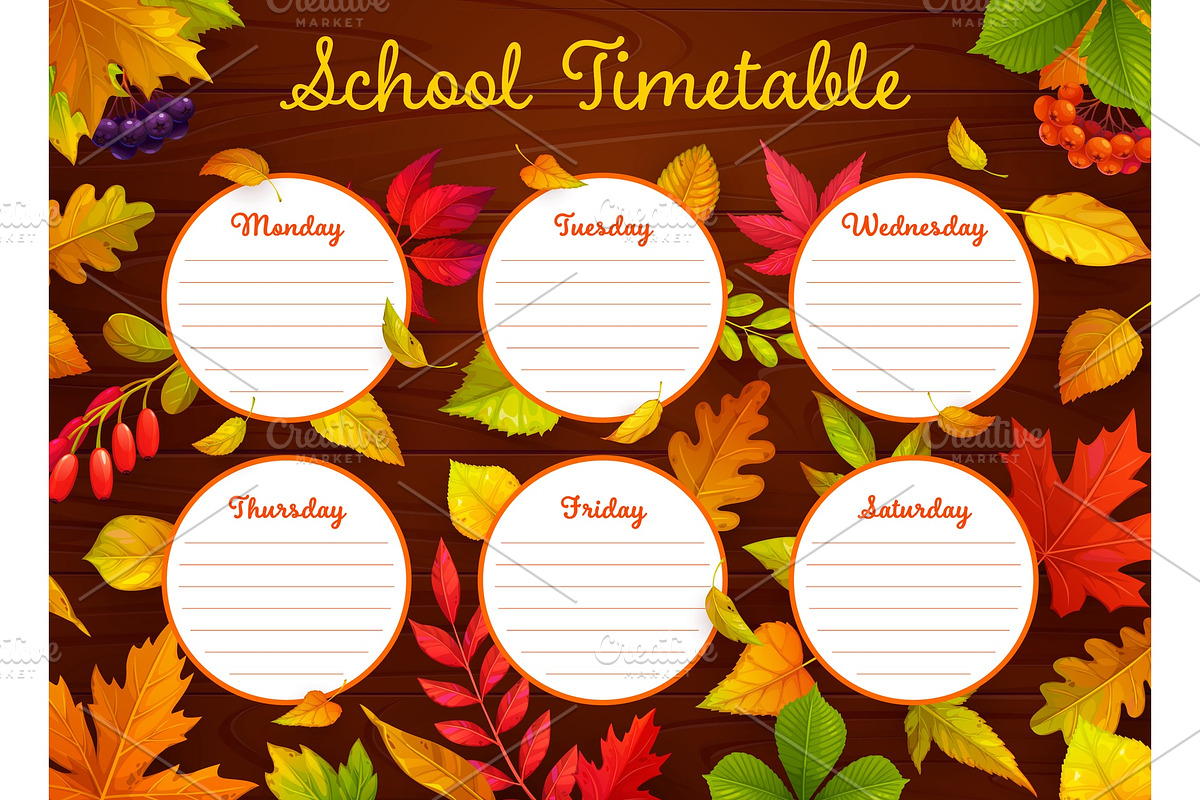 School education schedule, a Seasonal Illustration by Seavector Studio (Photo 1 of 3)