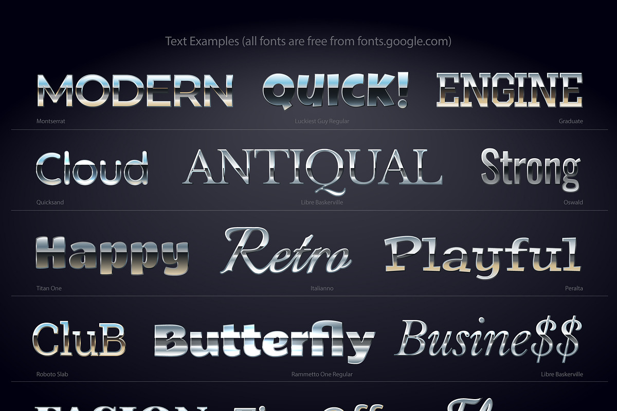 AI graphic styles Chrome-Silver, a Layer Style Add-On by popskraft (Photo 3 of 5)