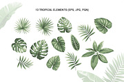 Tropical pattern & leaves set., a Pattern Graphic by Anna Smirnova (Thumbnail 4 of 4)