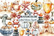 Watercolor Coastal Autumn Clipart, an Illustration by Rose Art (Thumbnail 1 of 7)