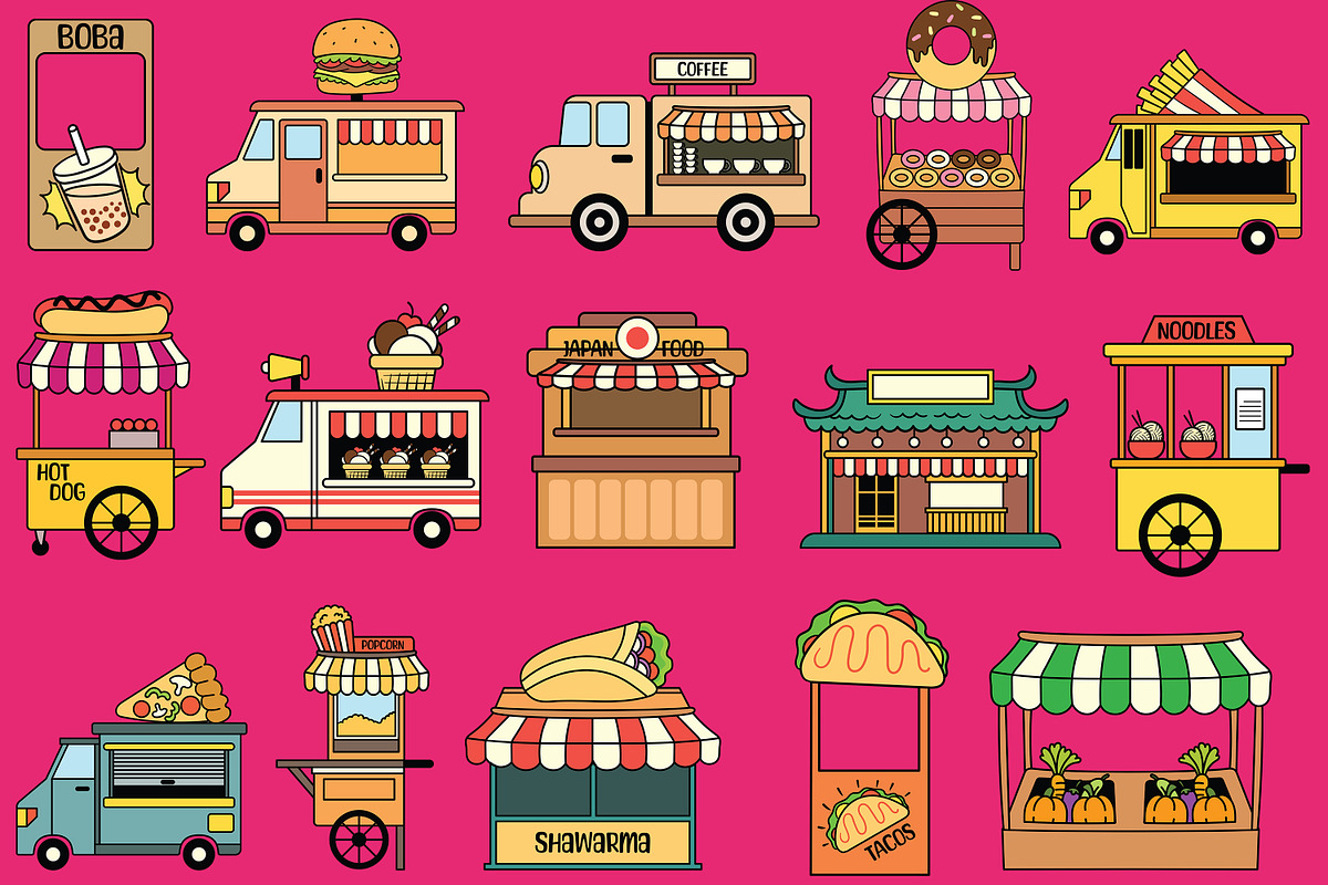 Street Food Illustration Pack, an Illustration by baii09 (Photo 2 of 2)