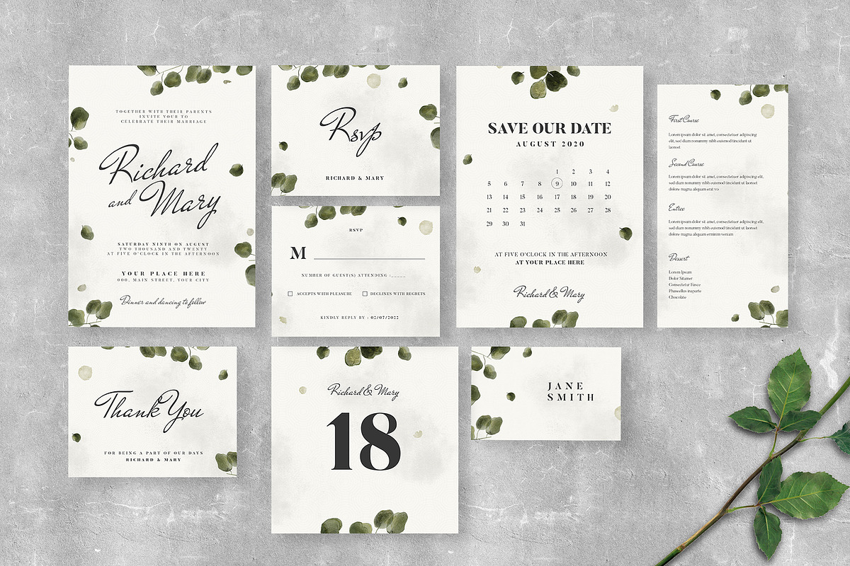 Leaves Wedding Invitation Suite, an Invitation Template by Vynetta (Photo 2 of 5)