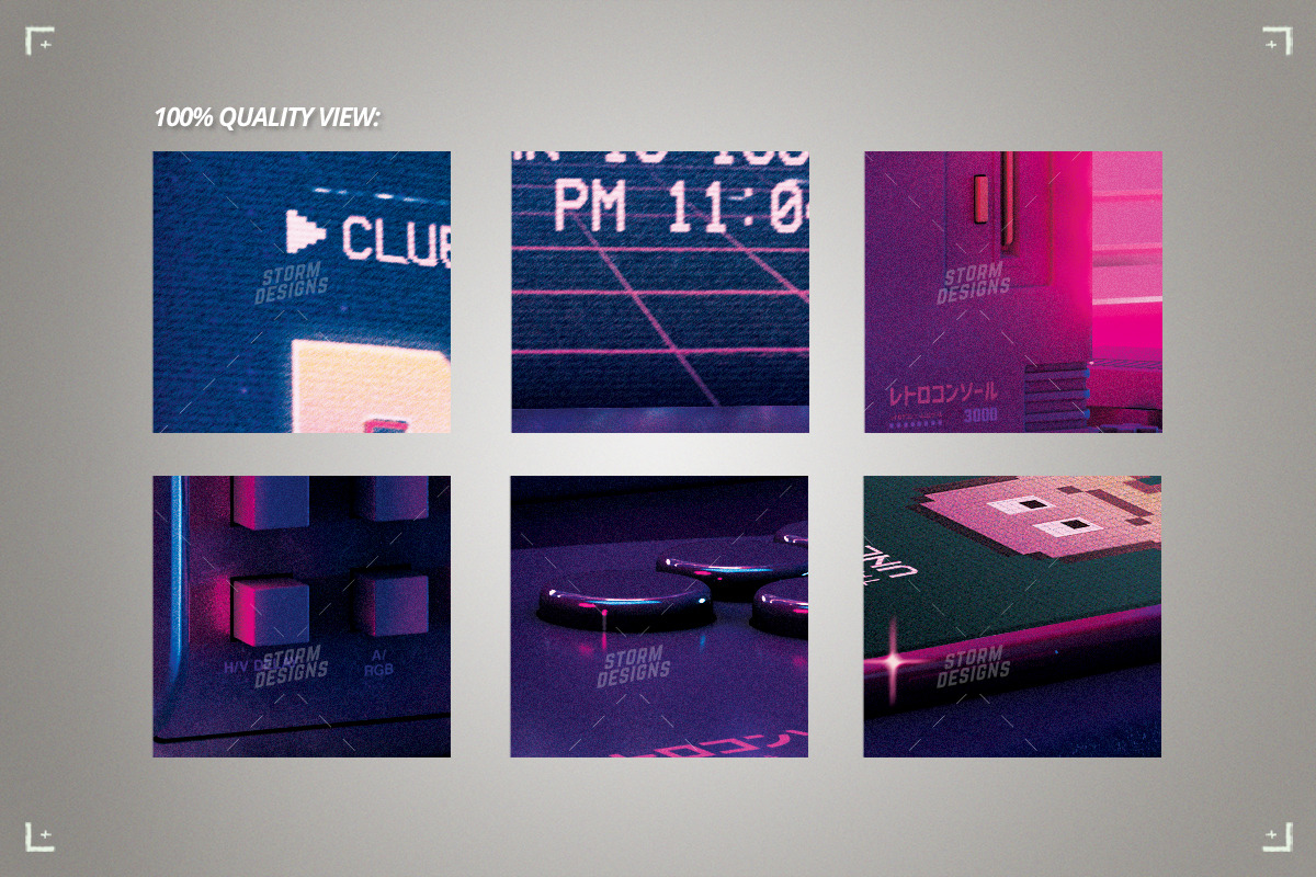 Vaporwave Game Night 1980s Flyer, a Flyer Template by Storm Pixels (Photo 4 of 4)