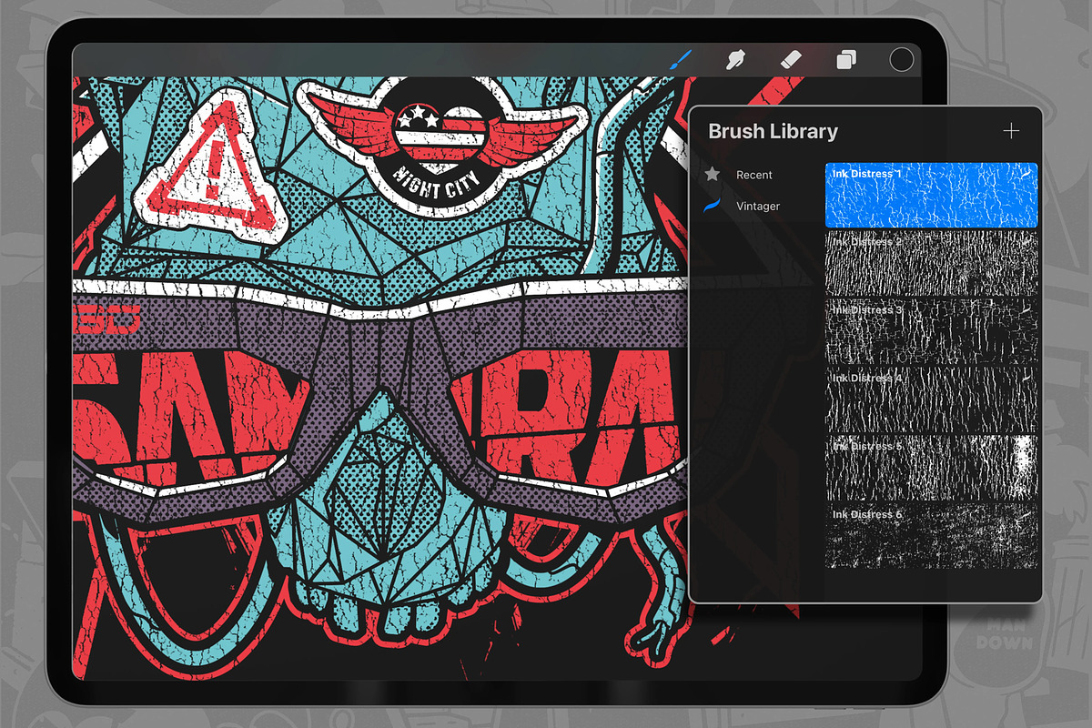 Vintager Procreate Brush Set, a Brush Add-On by jorgetiradoart (Photo 1 of 8)