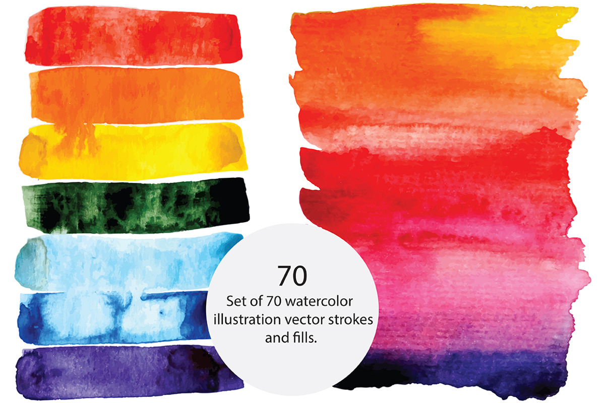 Vector watercolor brush strokes, a Pattern Graphic by risovanya (Photo 1 of 3)