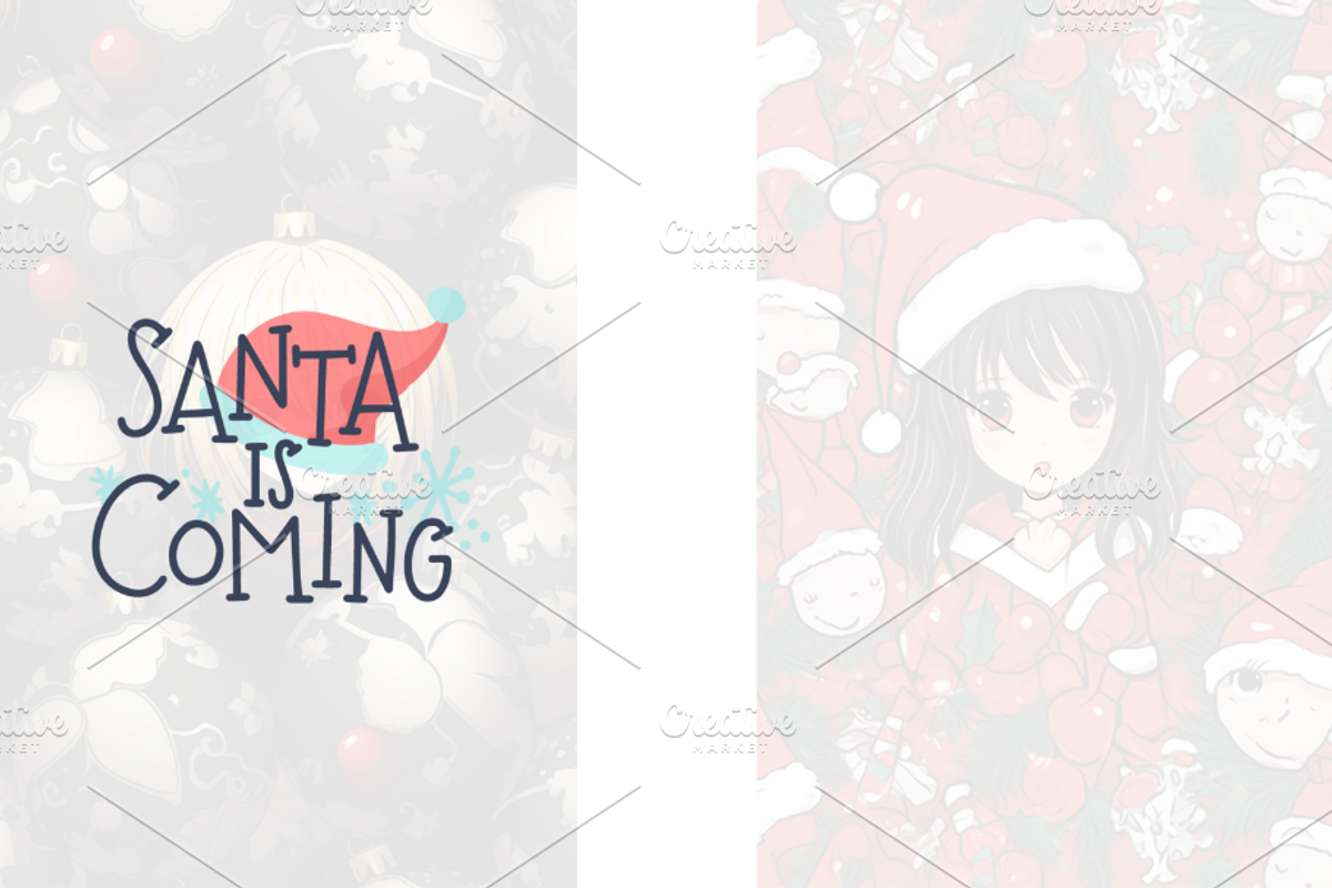 Christmas Card Design Bundle 7 Anime, a Card Template by Jay Major Designs (Photo 10 of 10)