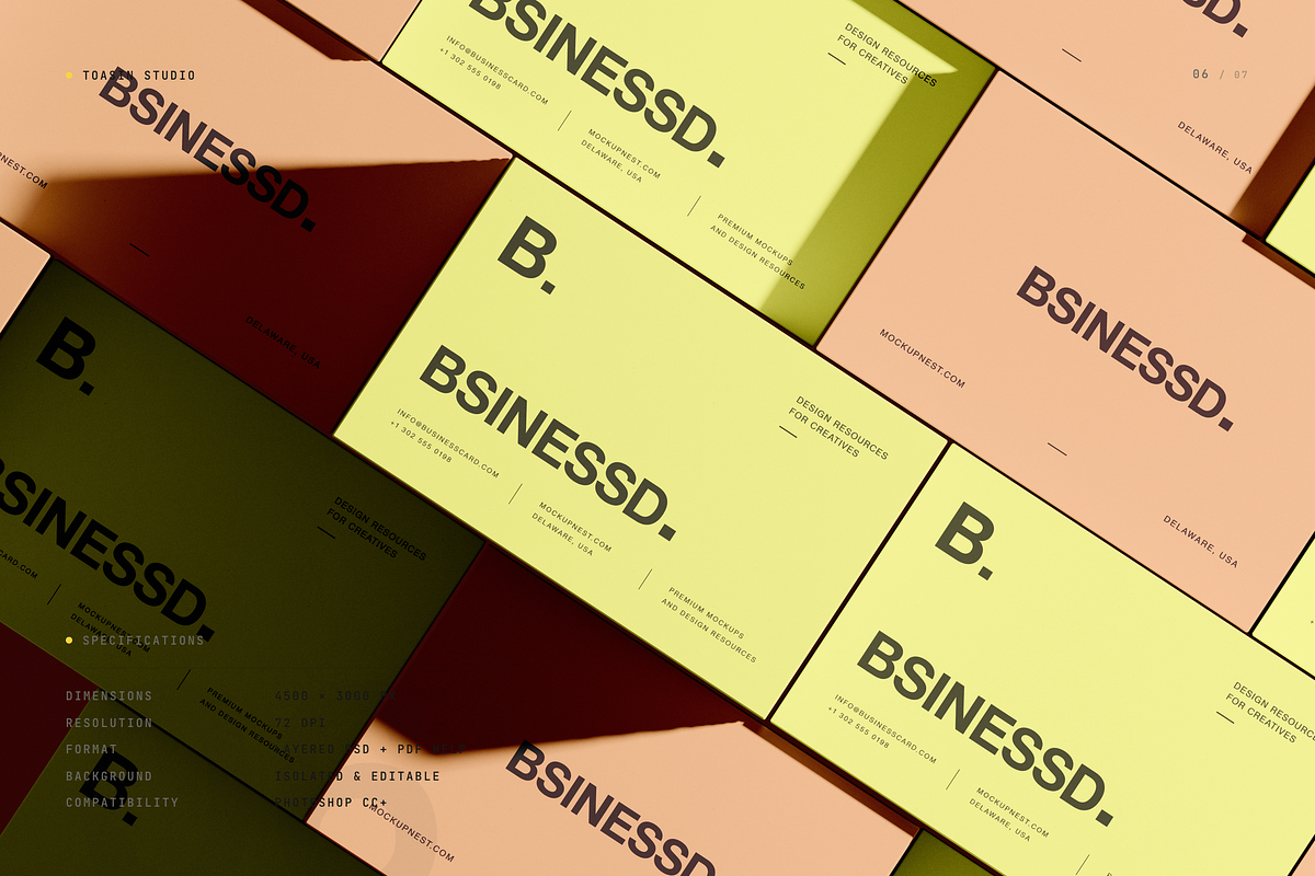 85x55 Business Card Mockup, an Advertising Mockup by Toasin Studio (Photo 6 of 7)