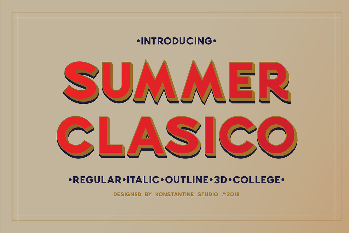 SUMMER CLASICO - Vintage Font