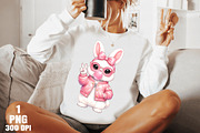 Retro Easter Bunny Blowing Bubble PN, an Illustration by Daily.Designs (Thumbnail 3 of 4)