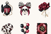 Watercolor Halloween Dark Circus, an Object Illustration by BusyDaydesign (Thumbnail 3 of 9)