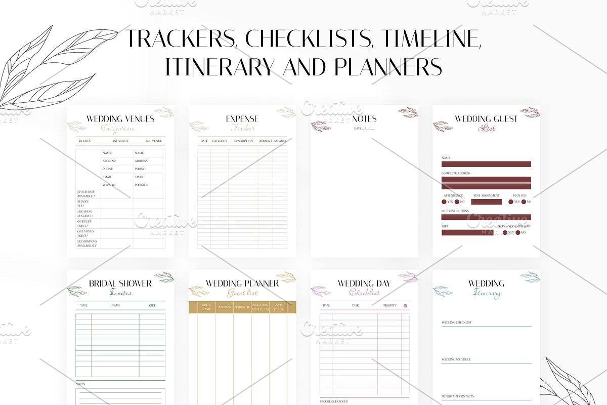 Printable Wedding Planner, a Stationery Template by Digital_Mind (Photo 2 of 6)
