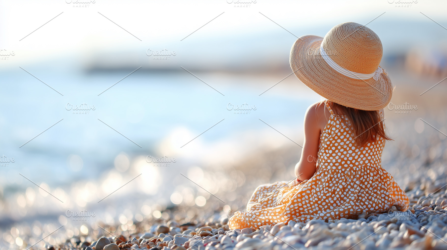 Little girl in a straw hat and dress, a Person Photo by MistyDay