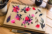 Watercolor Pink Flowers Mini Pack, an Object Graphic by Nadiia Hanina (Thumbnail 2 of 2)