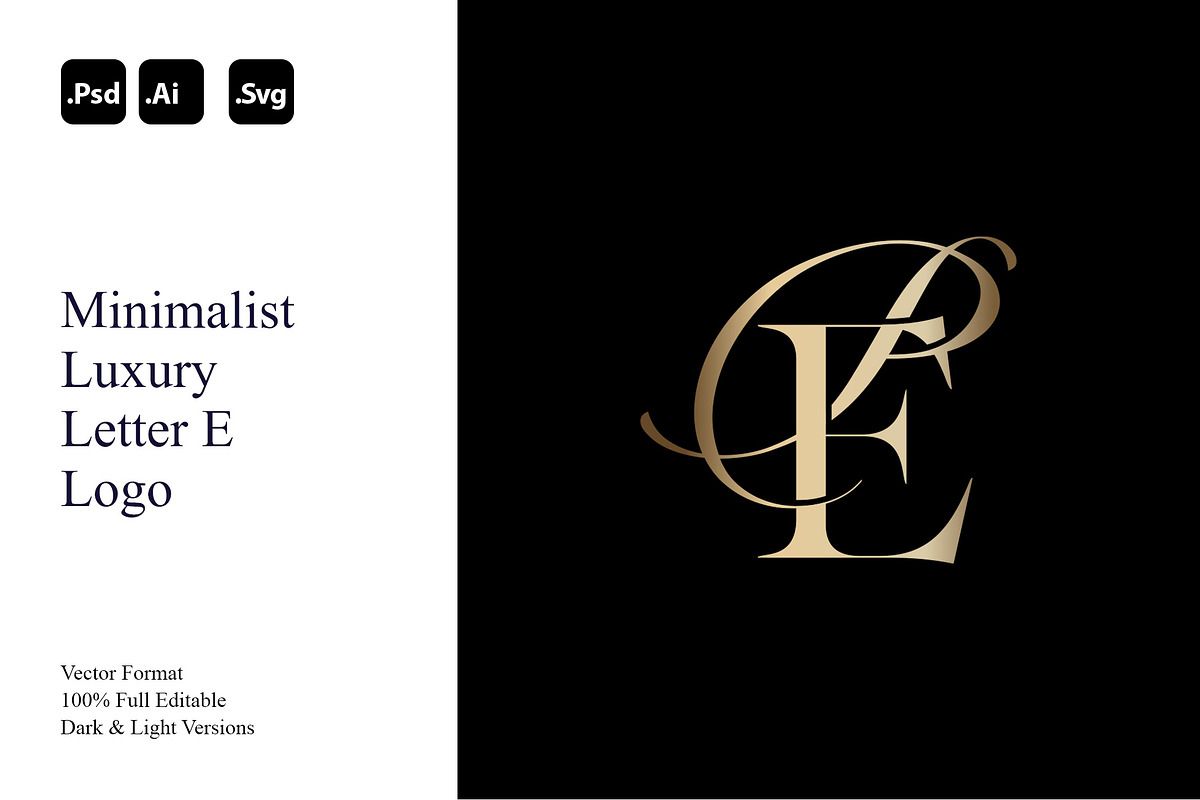 Minimalist Luxury Letter E Logo, a Branding & Logo Template by Luxury Logos (Photo 1 of 4)