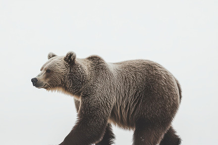 Brown bear walking in snow majestic, an Animal Photo by Pixeness