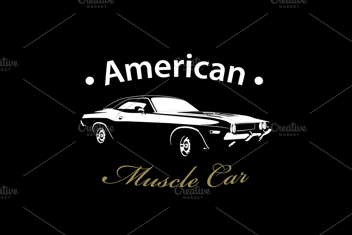 T-Shirt Print Muscle Car Vector, a Sport Illustration by Plaid4You (Photo 3 of 8)