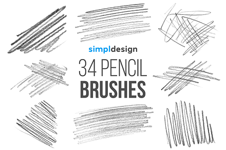 Stamp Pencil Brushes, a Brush Add-On by SimplDesign
