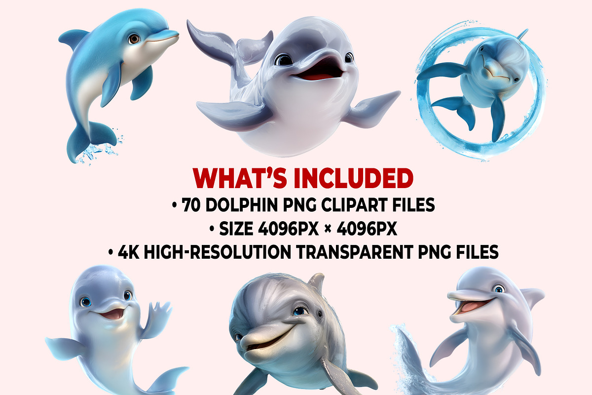 Dolphin PNG Clipart Bundle, a Graphic by M9 Design (Photo 9 of 9)