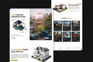 Real Estate Website Landing Page, an UI Kit Template by Hammad Arif