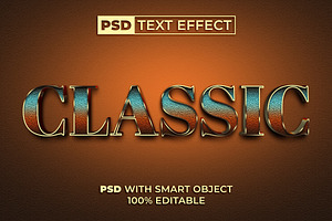 PSD Vintage Text Effect Gold Style