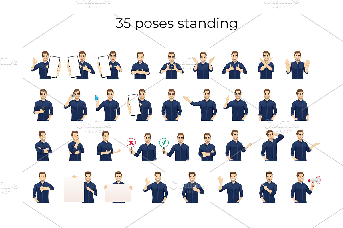 Casual young handsome man collection, a Person Illustration by Volha Hlinskaya (Photo 5 of 5)