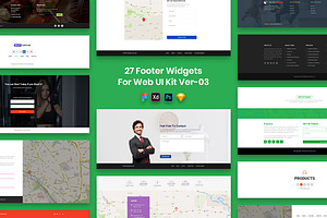 27 Footer Widgets For Web UI Kit