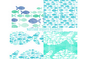 watercolor seamless sea fish, a Pattern Graphic by Vavavka (Thumbnail 1 of 5)