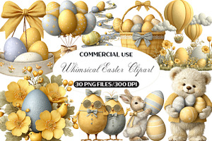 Whimsical Easter Clipart, an Illustration by Black Bird Studio