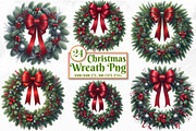 Christmas Wreath PNG Clipart Bundle, a Work Illustration by Craft Nest (Thumbnail 1 of 5)