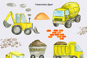 Watercolor Construction clipart, a Decorative Illustration by WatercolorColorDream (Thumbnail 2 of 12)