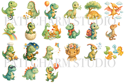 21 Baby Dinosaur Clipart, an Illustration by Pati Charm Studio (Thumbnail 2 of 8)