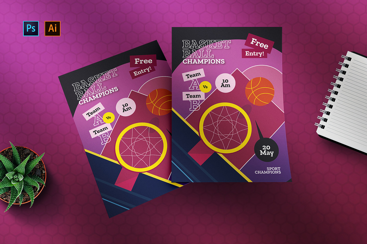 Basket Ball Champ - Poster Template, a Poster Template by StreaksideStd (Photo 1 of 4)