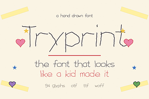 Tryprint — The Font a Kid Made