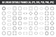 Vector Decorative Linear Frames. | Graphic Objects ~ Creative Market