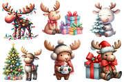 Quirky Christmas Moose Clipart Bundl, an Illustration by Designworld (Thumbnail 3 of 4)