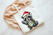 Funny Raccoon Christmas Design, an Illustration by Watercolor design (Thumbnail 2 of 3)